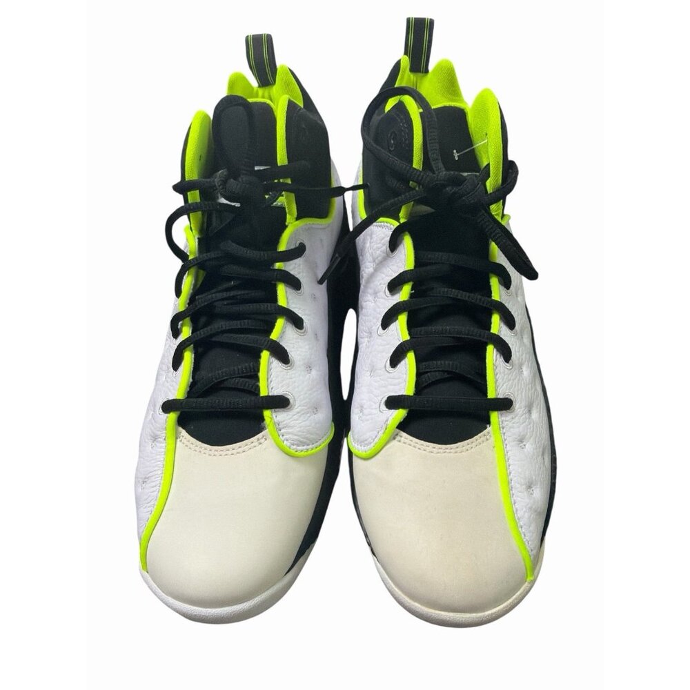 NIKE JORDAN JUMPMAN TEAM II SIZE 9.5( 819175 -102 ) WHITE / VOLT-BLACK-WOLF GREY - Picture 2 of 7